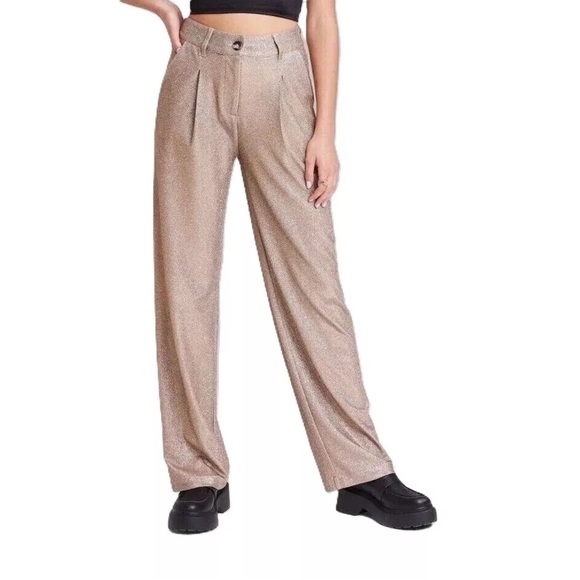 NWT Women's Wide Leg Glitter Trouser Pants - Wild
Fable Copper - Picture 3 of 10